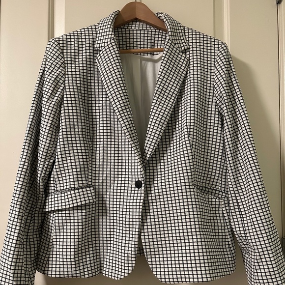 Black & White Checker Blazer (size L) - Picture 1 of 4